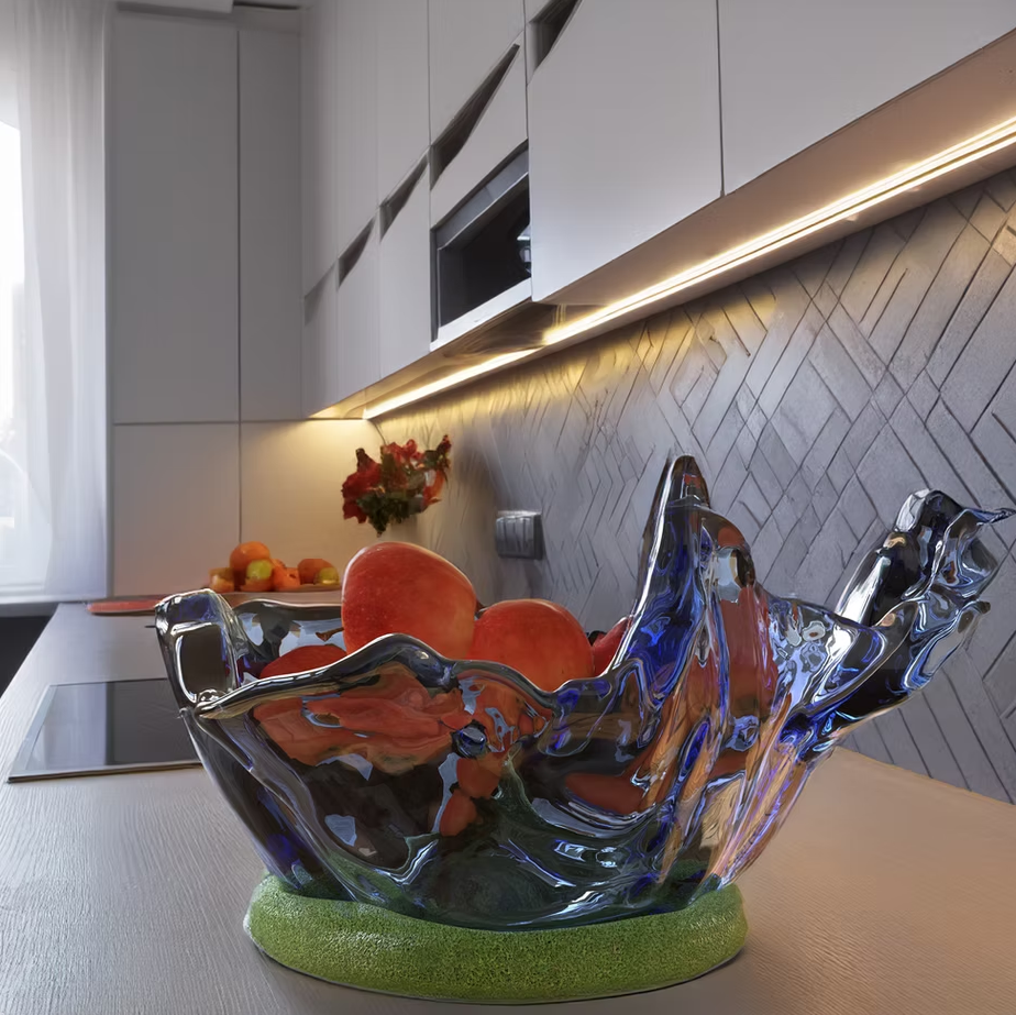 Glass fruit bowl — interior visualisation